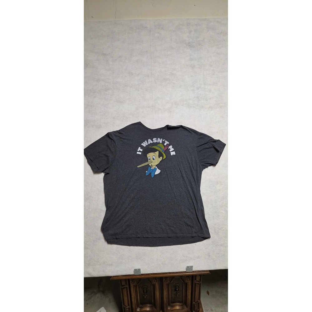 Disney Pinocchio It Wasnt Me Graphic T-Shirt 3XL Gray Short Sleeve Mens
